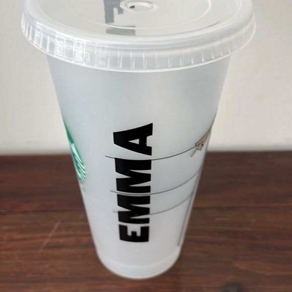 EMMA Harry Styles Fine Line Song by Starbucks Plastic Glass Cup w/top no straw - Picture 2 of 4